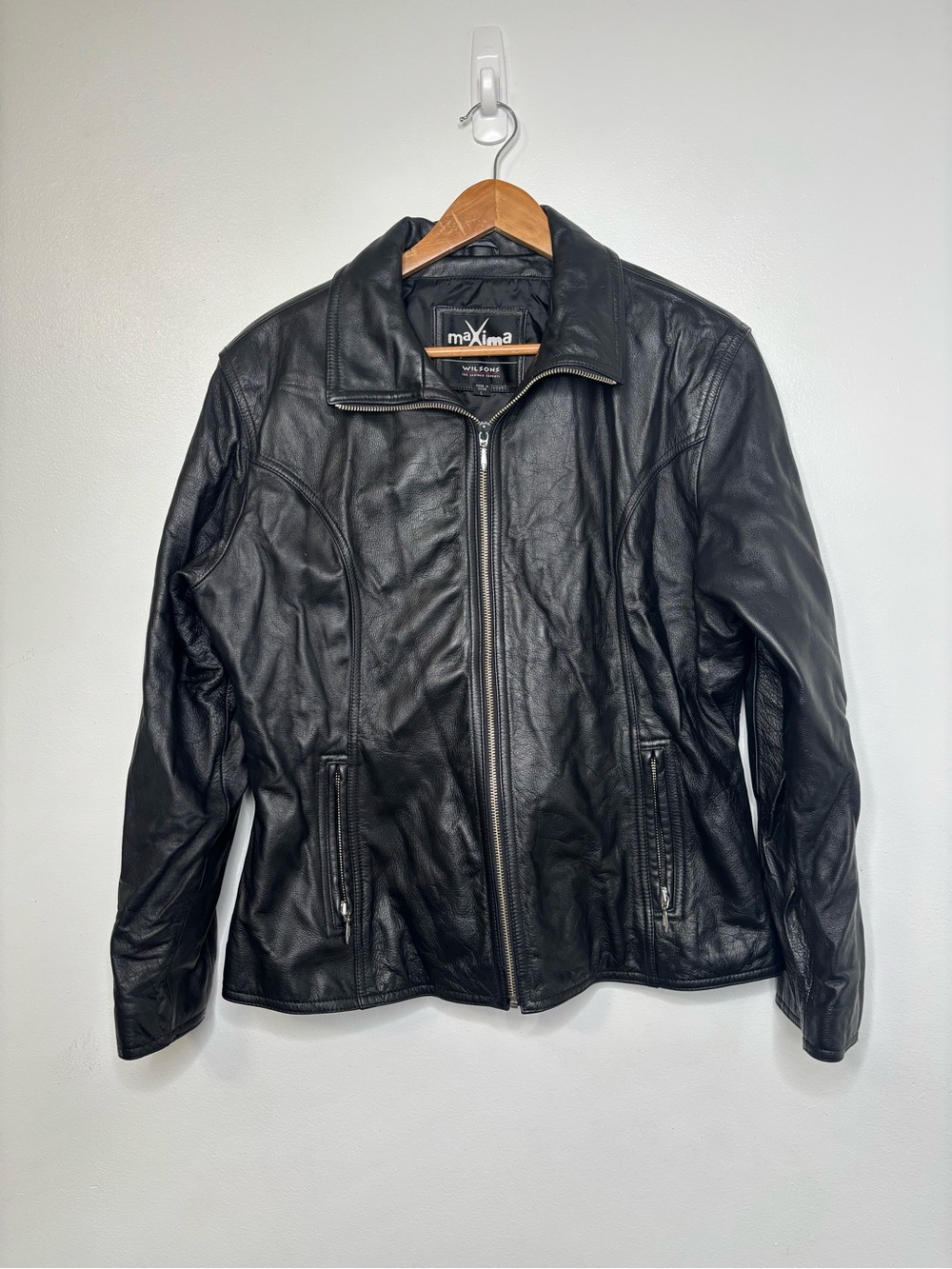 Vintage 90’s Maxima Wilson’s Leather Black Full Zip Jacket Size Large